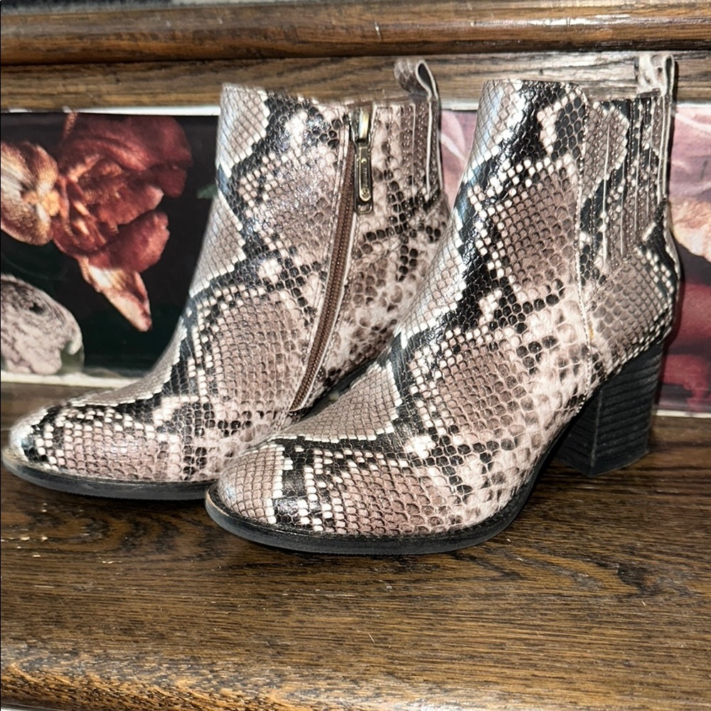 Blondo Waterproof Snakeskin Ankle Boots